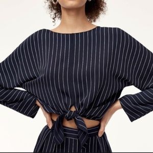 Babaton tie-front pinstripe blouse